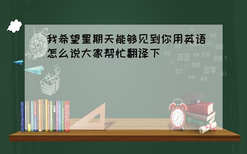 我希望星期天能够见到你用英语怎么说大家帮忙翻译下