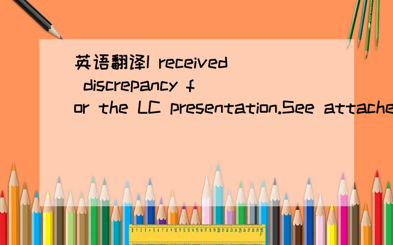 英语翻译I received discrepancy for the LC presentation.See attached.Please help to ask customer to accept thisIn the previous LC,the BL only require:+2/3 SET OF CLEAN ON BOARD BILLS OF LADING MADE OUTTO ORDER AND BLANK ENDORSED MARKED FREIGHT PRE