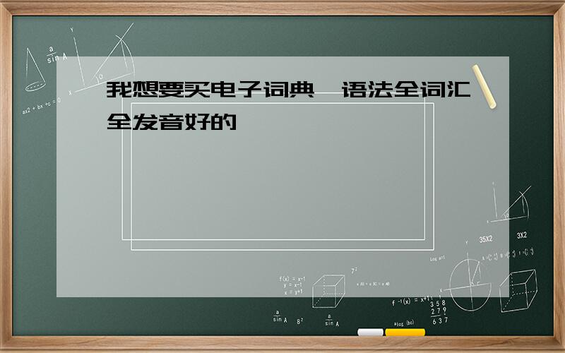 我想要买电子词典,语法全词汇全发音好的