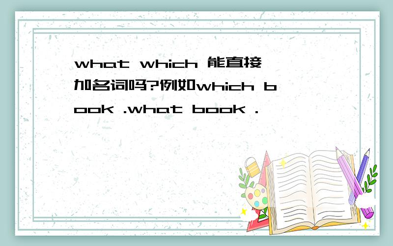 what which 能直接加名词吗?例如which book .what book .