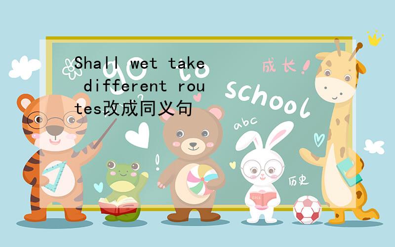 Shall wet take different routes改成同义句