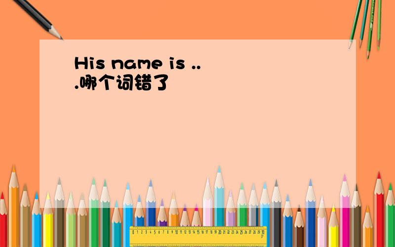 His name is ...哪个词错了