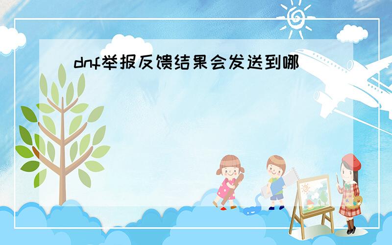 dnf举报反馈结果会发送到哪