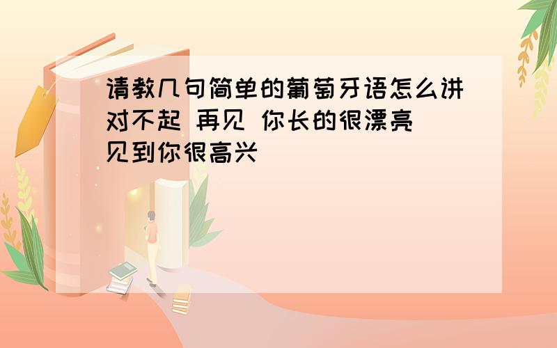 请教几句简单的葡萄牙语怎么讲对不起 再见 你长的很漂亮 见到你很高兴