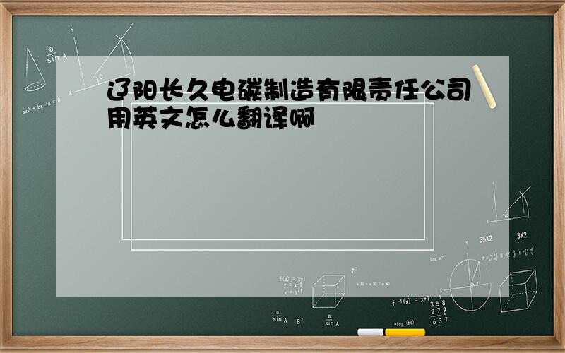 辽阳长久电碳制造有限责任公司用英文怎么翻译啊