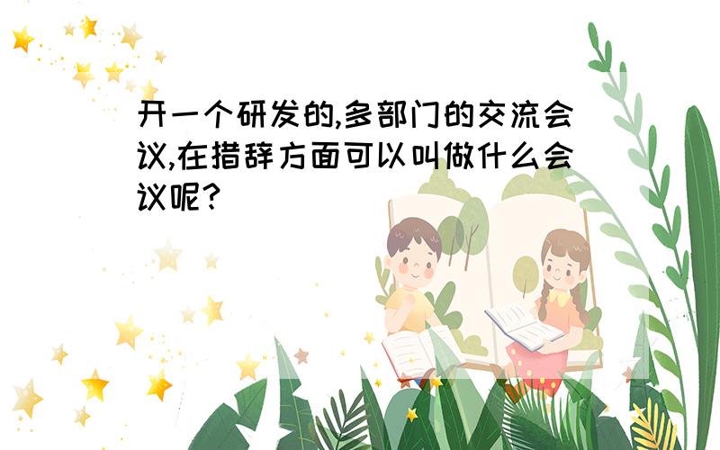 开一个研发的,多部门的交流会议,在措辞方面可以叫做什么会议呢?