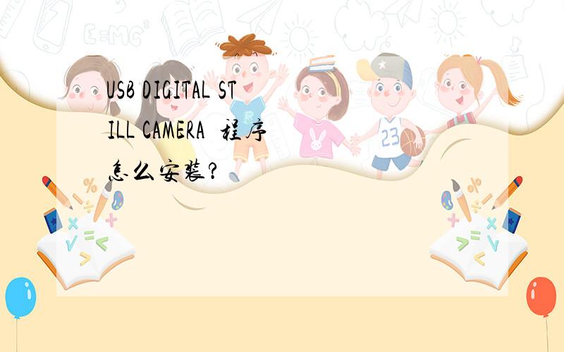 USB DIGITAL STILL CAMERA  程序怎么安装?