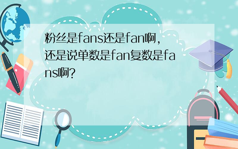 粉丝是fans还是fan啊,还是说单数是fan复数是fans啊?