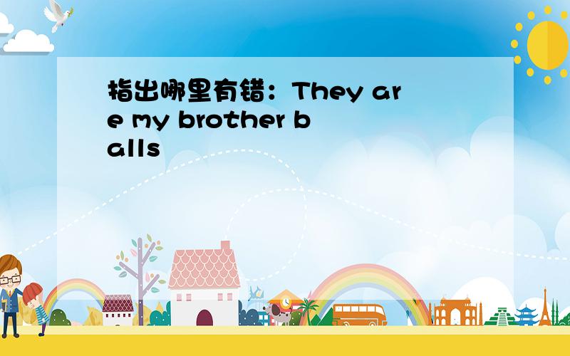 指出哪里有错：They are my brother balls