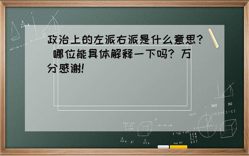 政治上的左派右派是什么意思? 哪位能具体解释一下吗? 万分感谢!