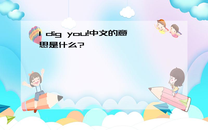 I dig you!中文的意思是什么?