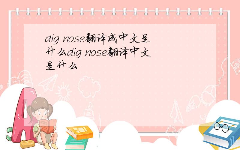 dig nose翻译成中文是什么dig nose翻译中文是什么