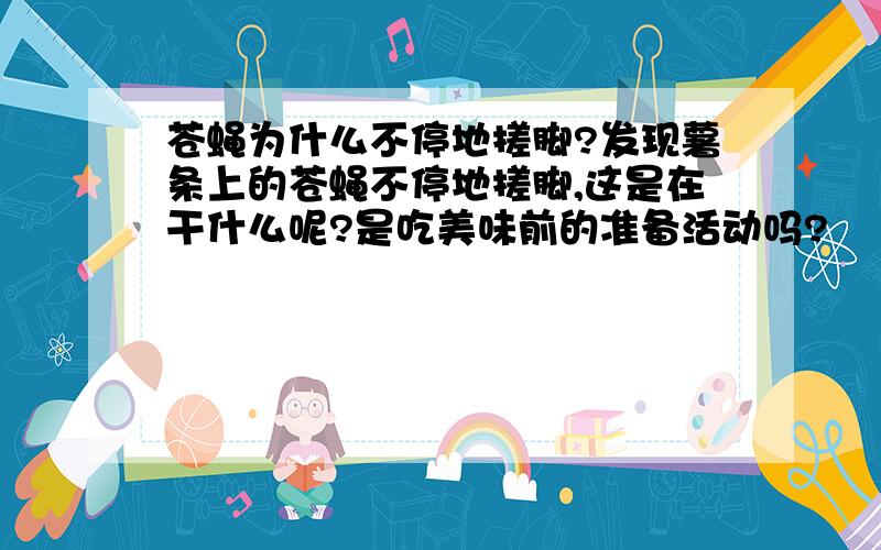 苍蝇为什么不停地搓脚?发现薯条上的苍蝇不停地搓脚,这是在干什么呢?是吃美味前的准备活动吗?