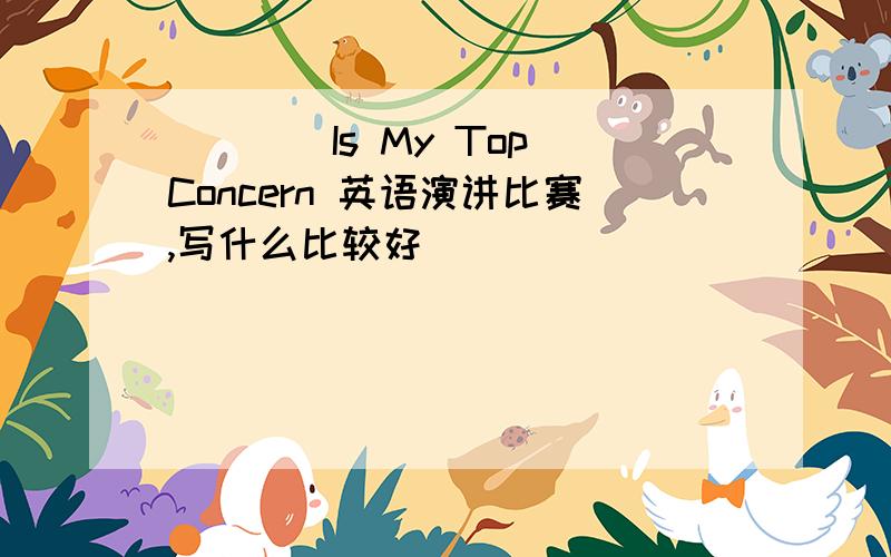 ____Is My Top Concern 英语演讲比赛,写什么比较好