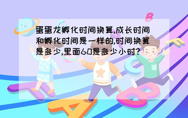 蛋蛋龙孵化时间换算,成长时间和孵化时间是一样的,时间换算是多少,里面60是多少小时?