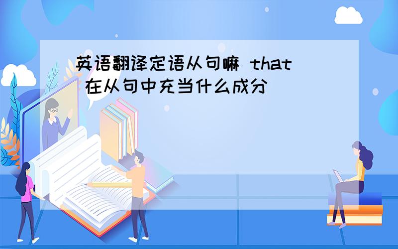 英语翻译定语从句嘛 that 在从句中充当什么成分