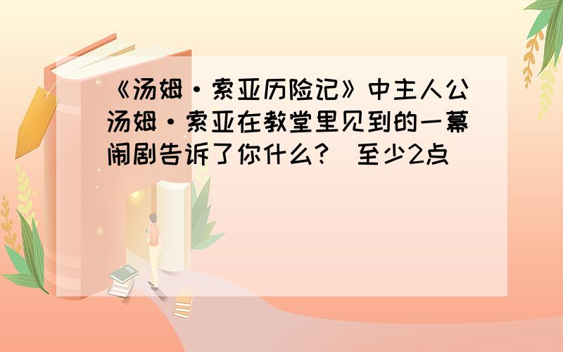 《汤姆·索亚历险记》中主人公汤姆·索亚在教堂里见到的一幕闹剧告诉了你什么?（至少2点）