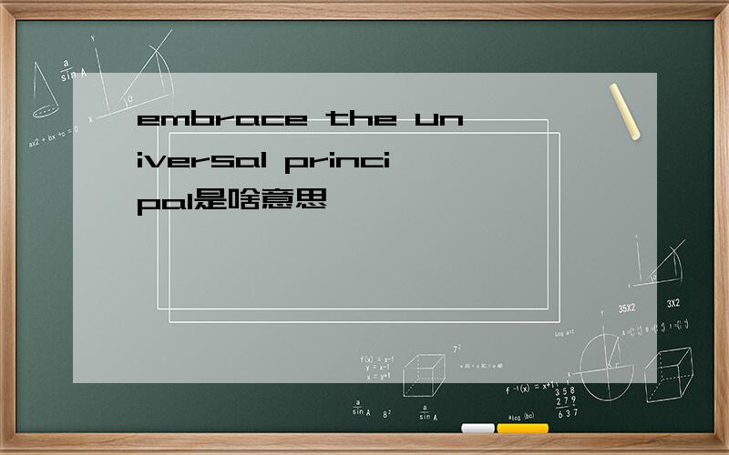 embrace the universal principal是啥意思