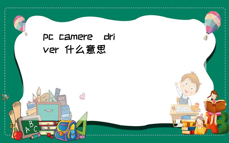 pc camere  driver 什么意思