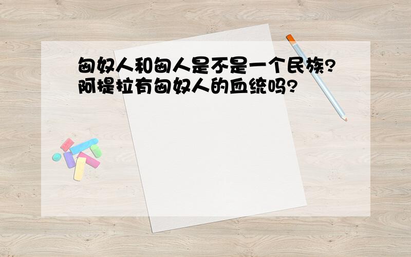 匈奴人和匈人是不是一个民族?阿提拉有匈奴人的血统吗?