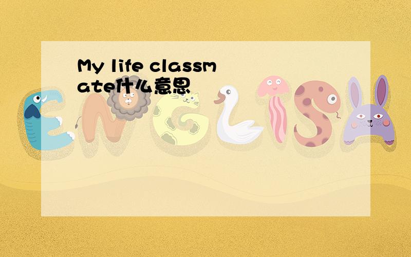 My life classmate什么意思