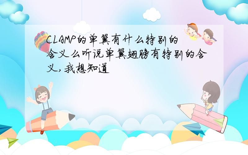 CLAMP的单翼有什么特别的含义么听说单翼翅膀有特别的含义,我想知道