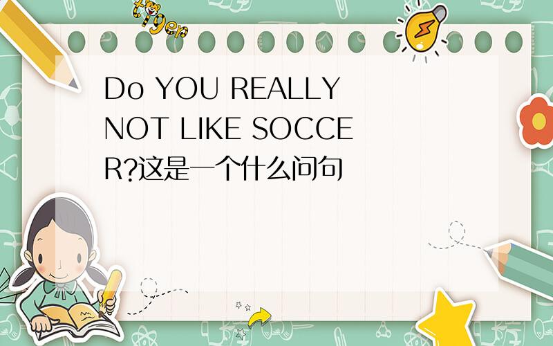 Do YOU REALLY NOT LIKE SOCCER?这是一个什么问句