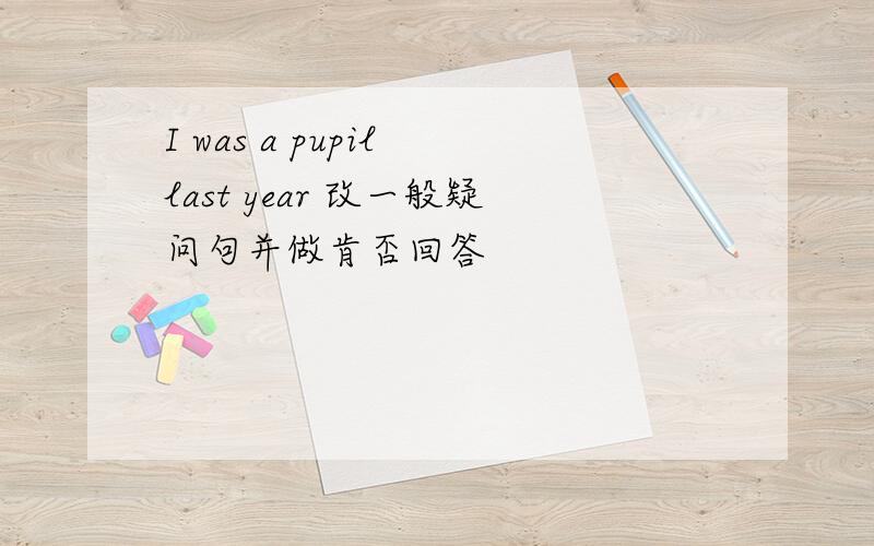 I was a pupil last year 改一般疑问句并做肯否回答