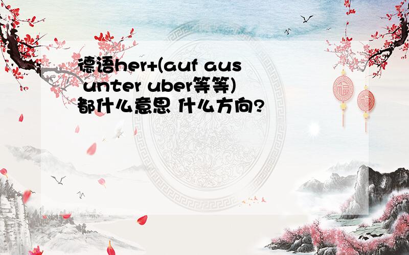 德语her+(auf aus unter uber等等)都什么意思 什么方向?