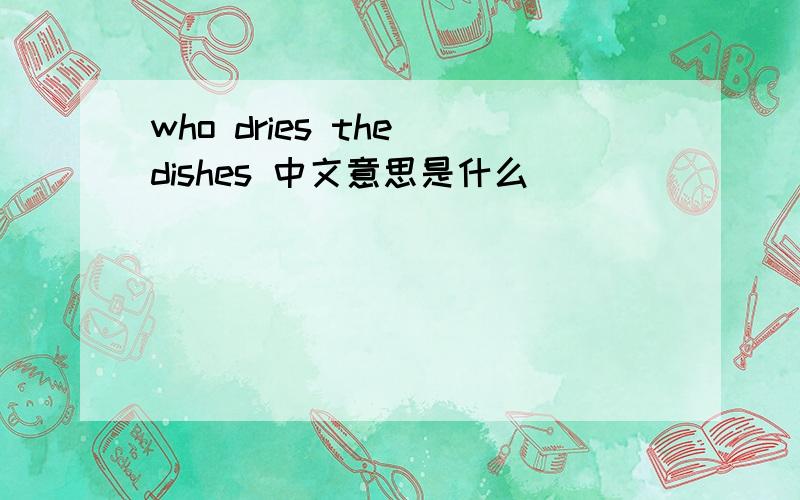 who dries the dishes 中文意思是什么