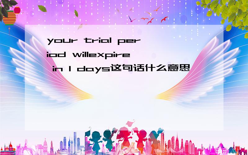 your trial period willexpire in 1 days这句话什么意思