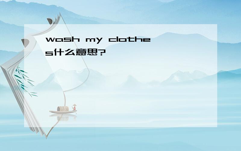 wash my clothes什么意思?