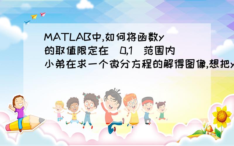 MATLAB中,如何将函数y的取值限定在（0,1）范围内小弟在求一个微分方程的解得图像,想把y的取值范围限定在（0,1）的范围内,即y>=1时y=1,y1y=1;elseif 1>y>0y=y;else y=0;end但是不行,感激不尽我要画的函