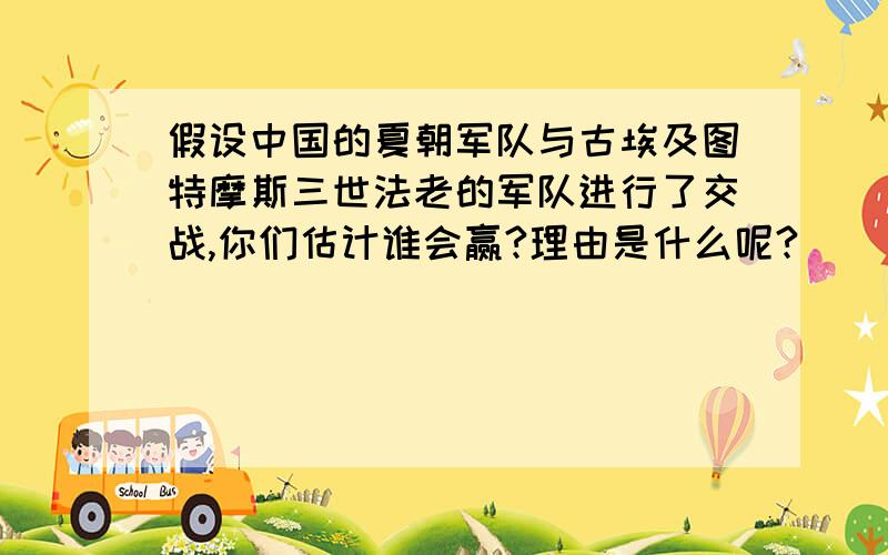 假设中国的夏朝军队与古埃及图特摩斯三世法老的军队进行了交战,你们估计谁会赢?理由是什么呢?