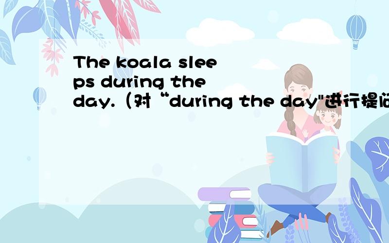 The koala sleeps during the day.（对“during the day