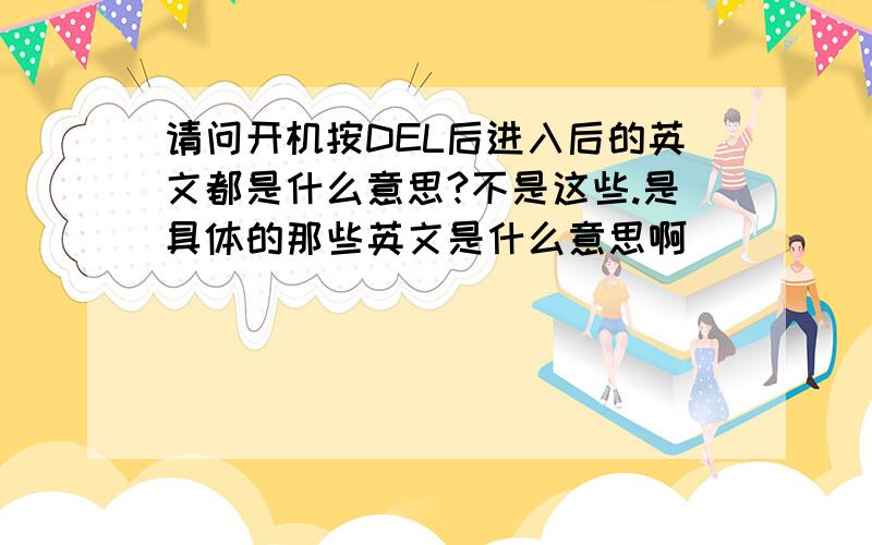 请问开机按DEL后进入后的英文都是什么意思?不是这些.是具体的那些英文是什么意思啊