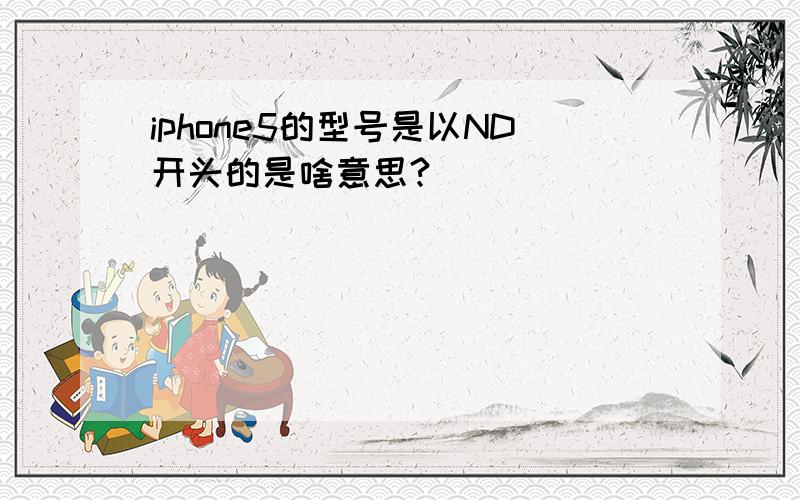 iphone5的型号是以ND开头的是啥意思?