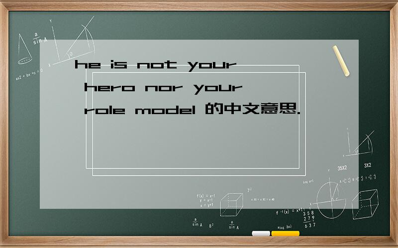 he is not your hero nor your role model 的中文意思.