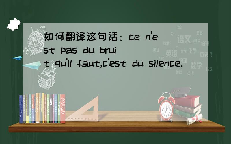 如何翻译这句话：ce n'est pas du bruit qu'il faut,c'est du silence.