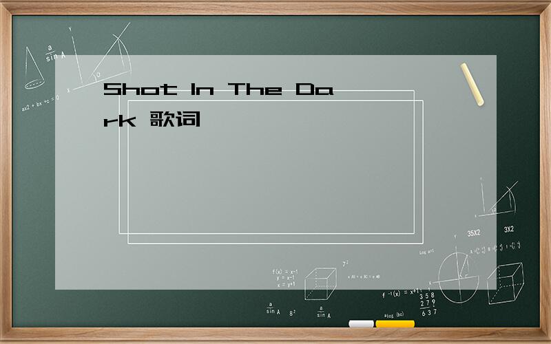 Shot In The Dark 歌词