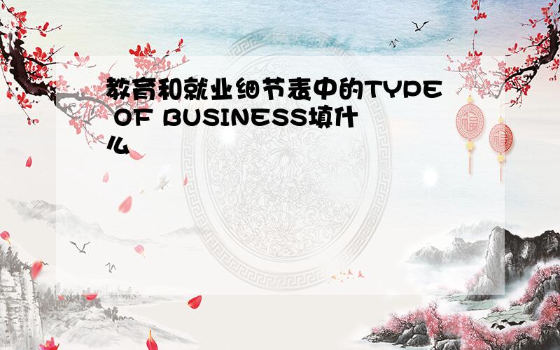 教育和就业细节表中的TYPE OF BUSINESS填什么