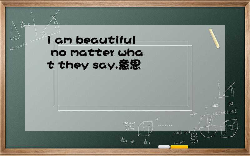 i am beautiful no matter what they say.意思