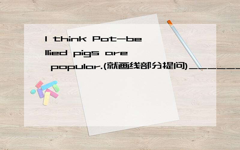 I think Pot-bellied pigs are popular.(就画线部分提问)_______ ________ _______ _______ are popular?The best way of going there is by plane.(改为同义句) The best way _______ _______ _______ is by plane.Why don’t you get some flowers?(同