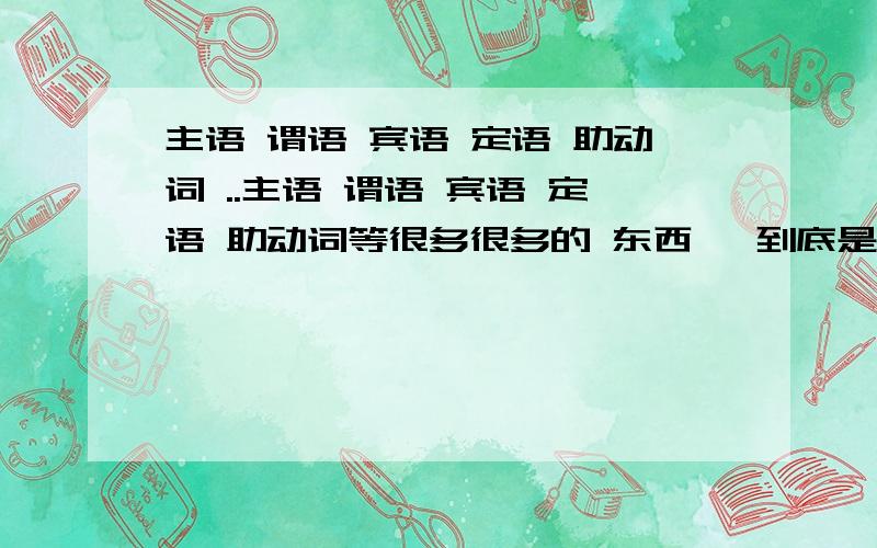 主语 谓语 宾语 定语 助动词 ..主语 谓语 宾语 定语 助动词等很多很多的 东西   到底是什么意思`  要怎么区分``