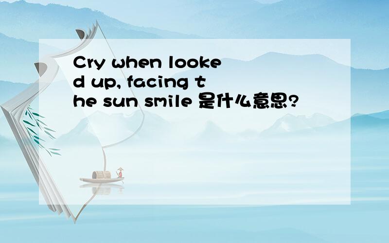 Cry when looked up, facing the sun smile 是什么意思?