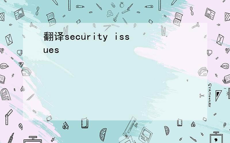 翻译security issues