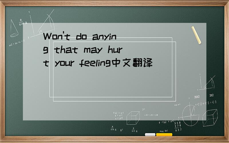 Won't do anying that may hurt your feeling中文翻译