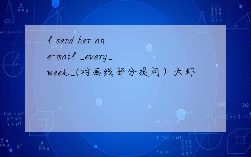 l send her an e-mail _every_week._(对画线部分提问）大虾