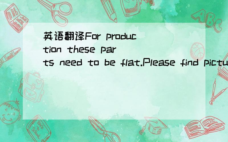 英语翻译For production these parts need to be flat.Please find pictures attached of our parts in stores from our current supplier.Baokai will have to re-asses their process.If they are stuck I could talk to ‘freemans’ who make this part,but I