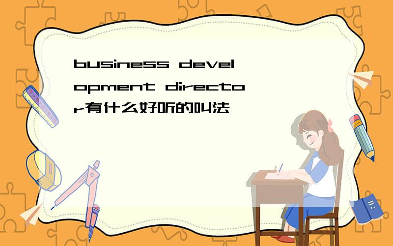 business development director有什么好听的叫法